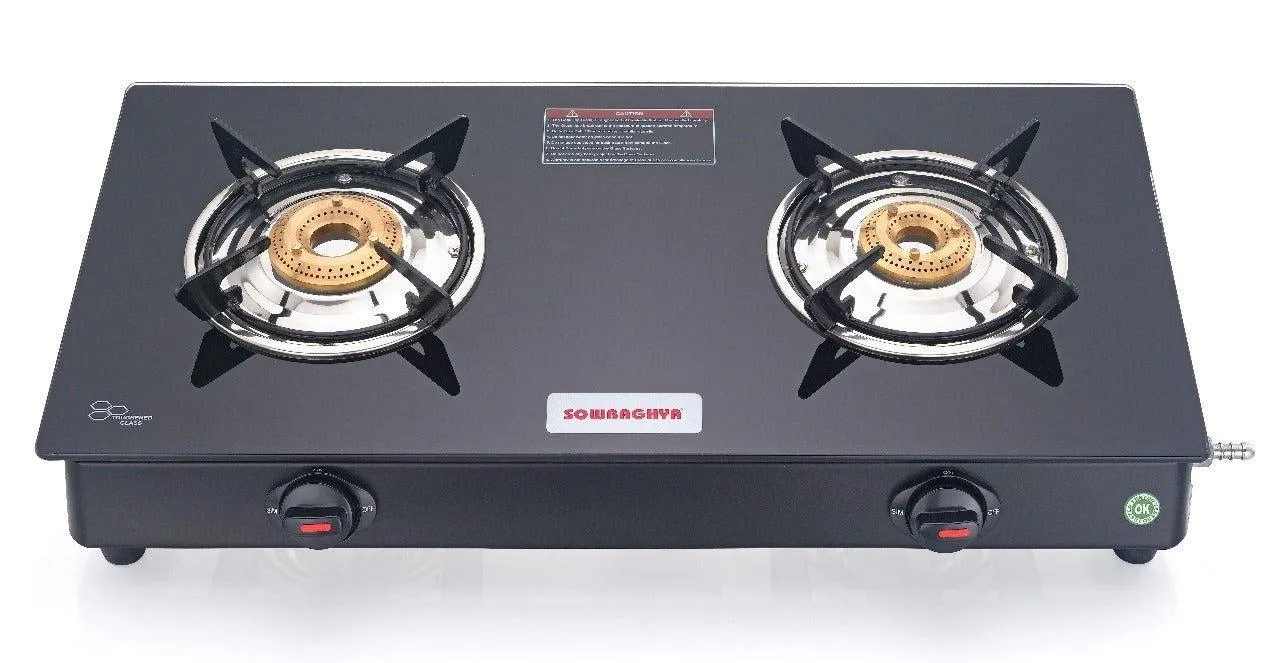 2 Burner Elite - Glass Top Gas Stove