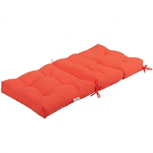 22" x 44" Tufted Outdoor Patio Chair Seating Pad-Orange