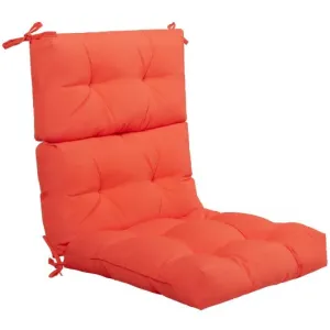 22" x 44" Tufted Outdoor Patio Chair Seating Pad-Orange