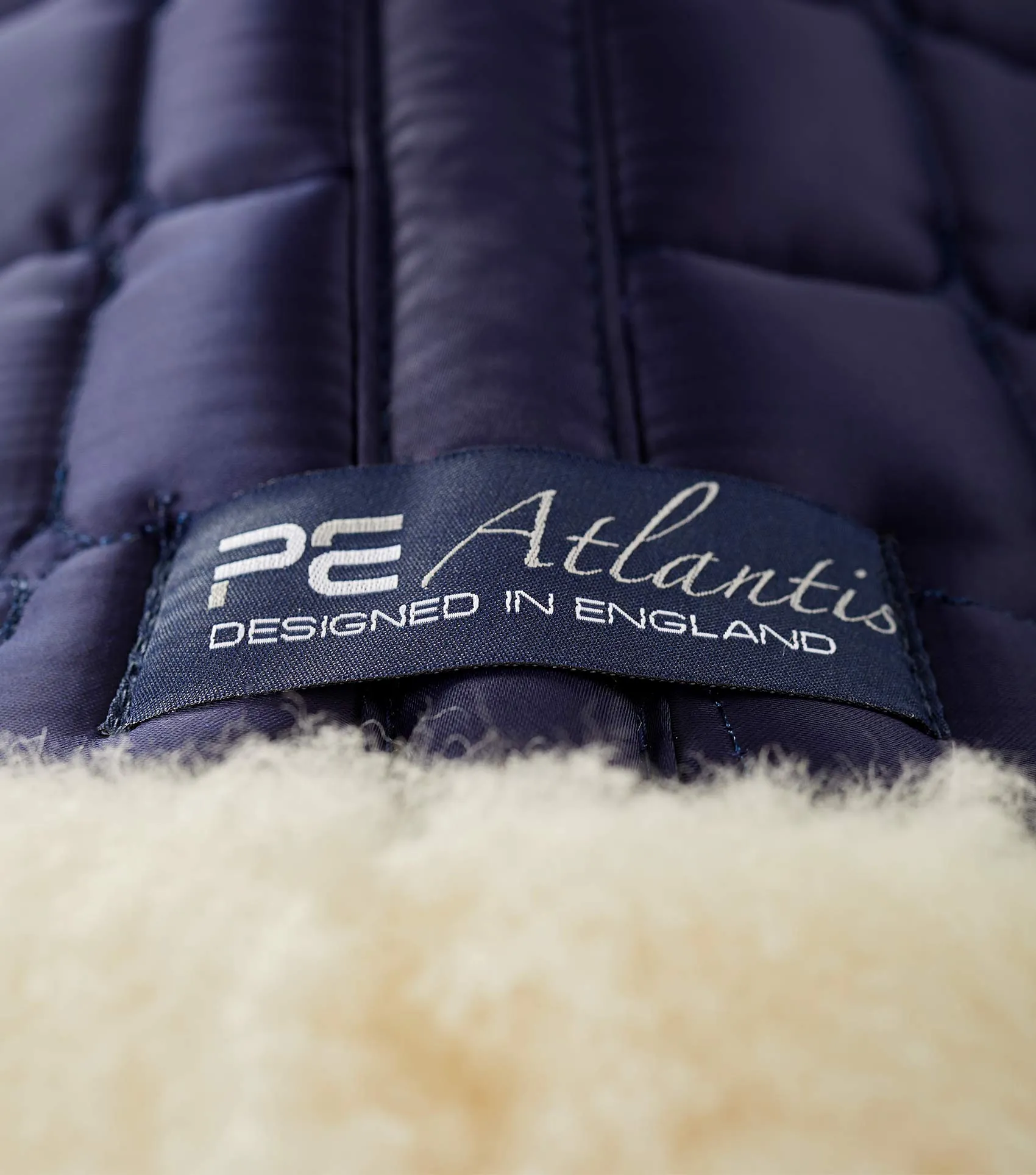 Atlantis CC Satin Wool Dressage Square Navy/Natural Wool