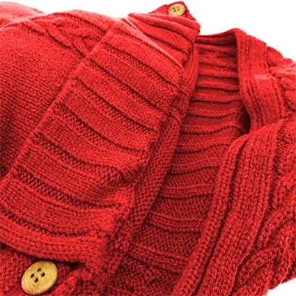 Babymoon Organic Knitted Woollen Swaddle Sleeping Bag | 0-3M  - Red