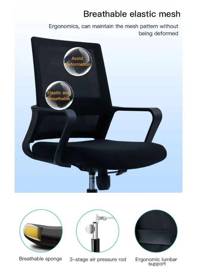 Black Frame Office Mesh Cantilever Chair, Comfortable and Stylish for Office, Home and Shops