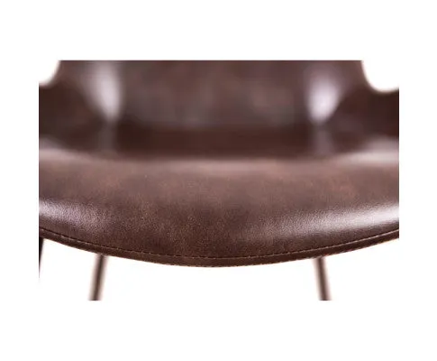 Brando Set of 8 PU Leather Upholstered Dining Chair Metal Leg - Brown