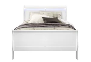 CHARLIE WHITE FULL BED WITH LED