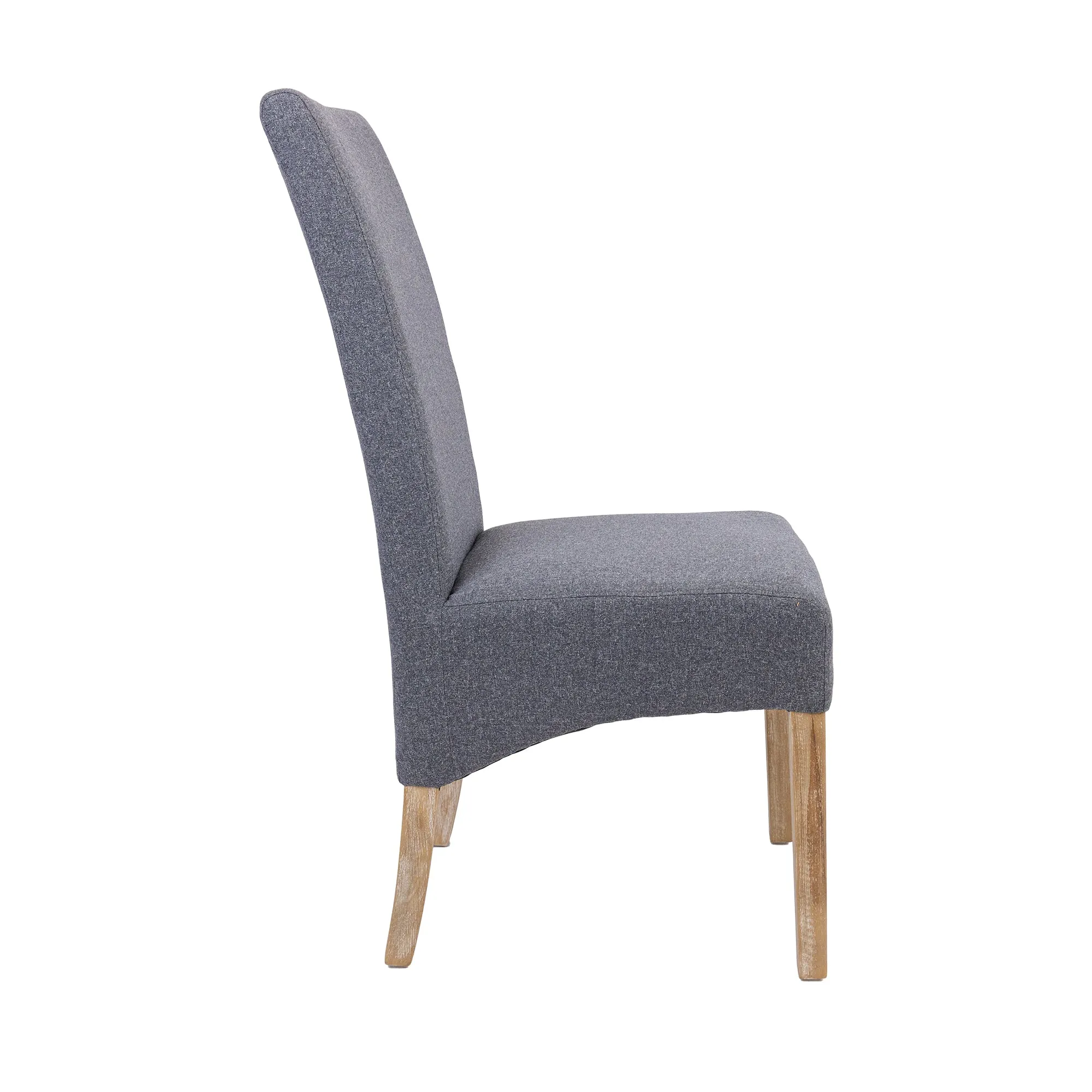 Contemporary Grey Upholstered Dining Chairs, Set of 4 - Pine Frame