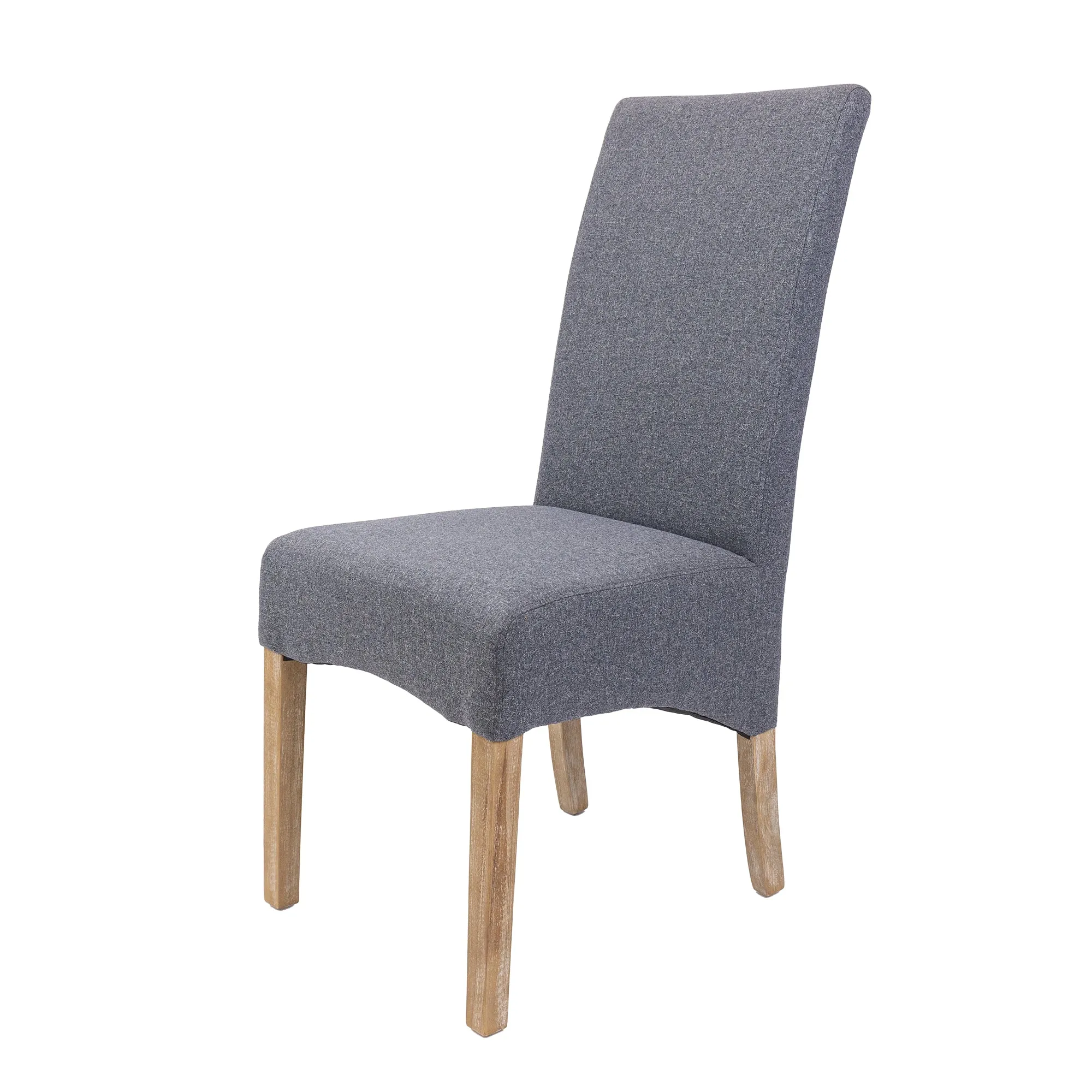 Contemporary Grey Upholstered Dining Chairs, Set of 4 - Pine Frame