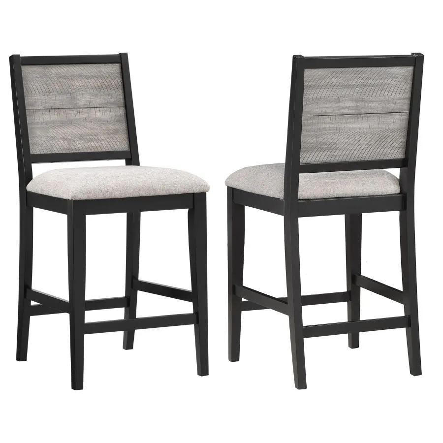 Elodie - Wood Counter Chair (Set of 2) - Gray And Black