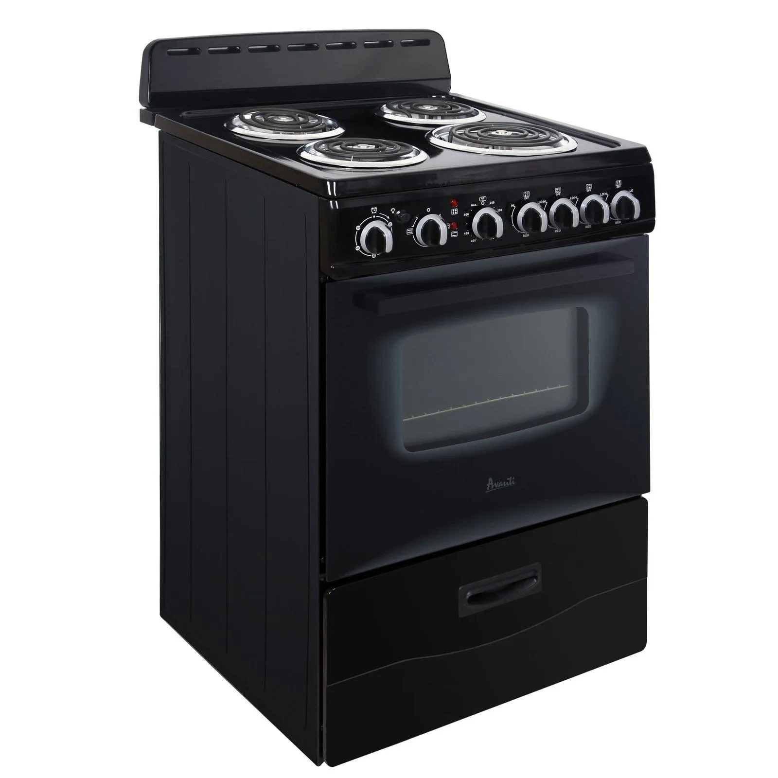 ERU240P1B Avanti 24" Electric Range Oven with Framed Glass Door - Black / 2.6 cu. ft.