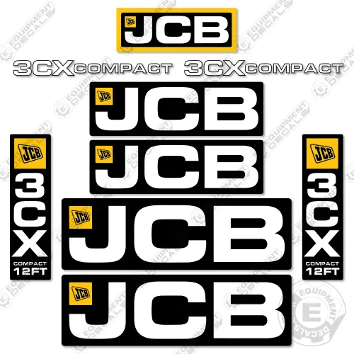 Fits JCB 3CX 12FT Compact Decal Kit Backhoe