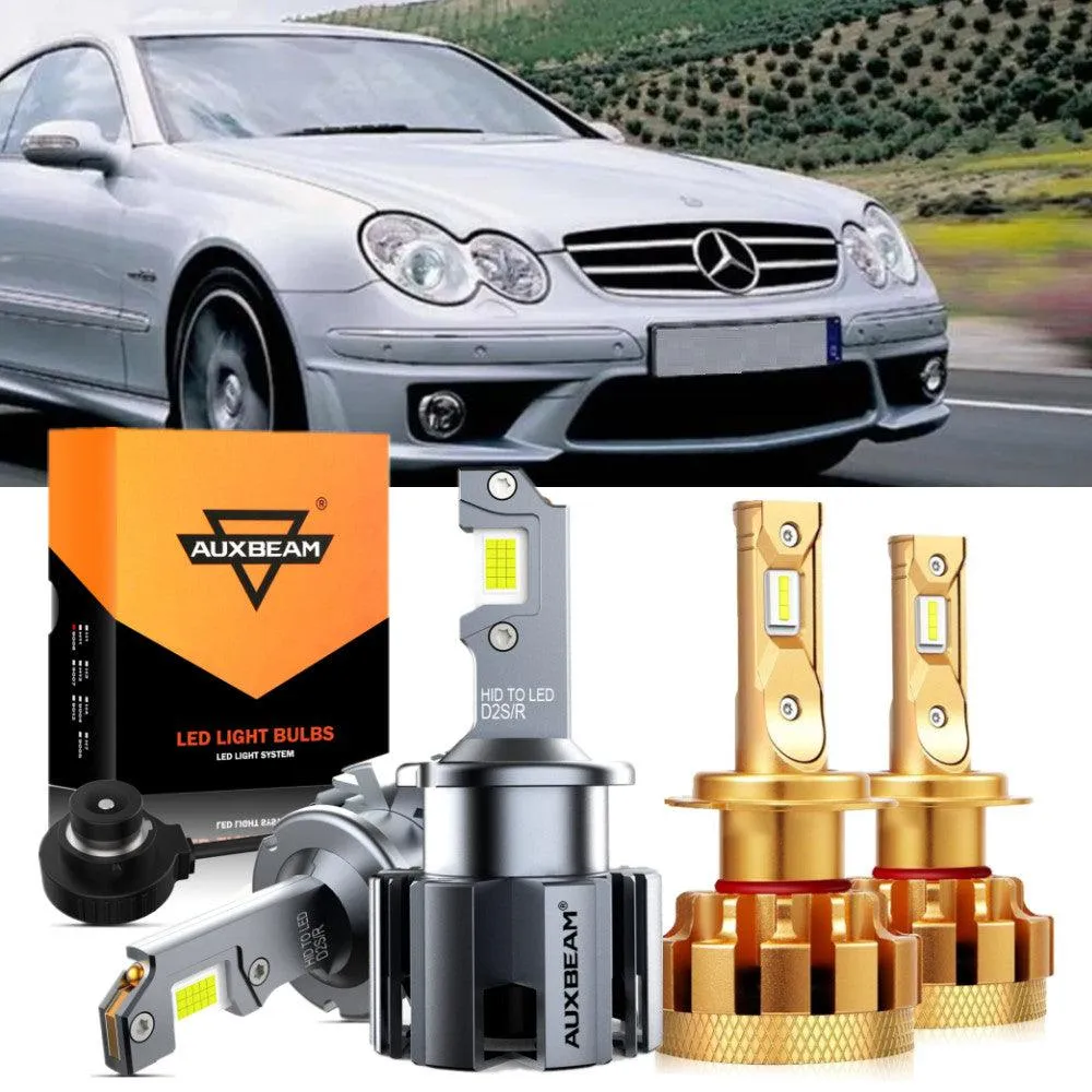 For 2007-2009 Mercedes-Benz CLK63 AMG with HID headlamps LED Light Bulbs High Low Beam Bundle