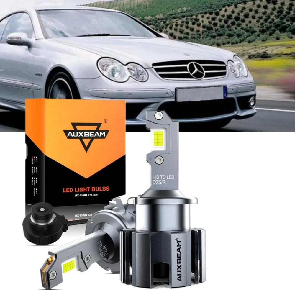 For 2007-2009 Mercedes-Benz CLK63 AMG with HID headlamps LED Light Bulbs High Low Beam Bundle