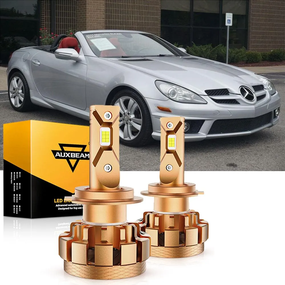 For 2009-2011 Mercedes-Benz SLK300 with HID headlamps LED Light Bulbs High Low Beam Bundle