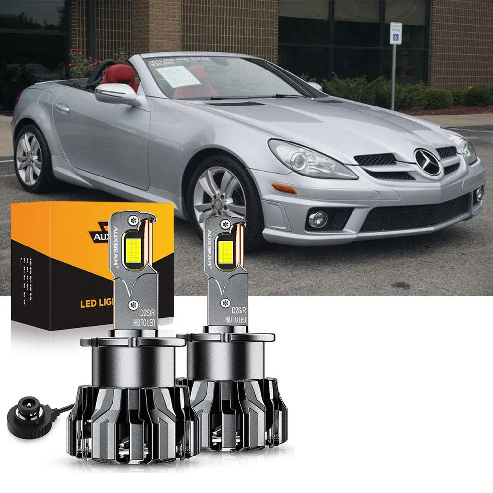 For 2009-2011 Mercedes-Benz SLK300 with HID headlamps LED Light Bulbs High Low Beam Bundle