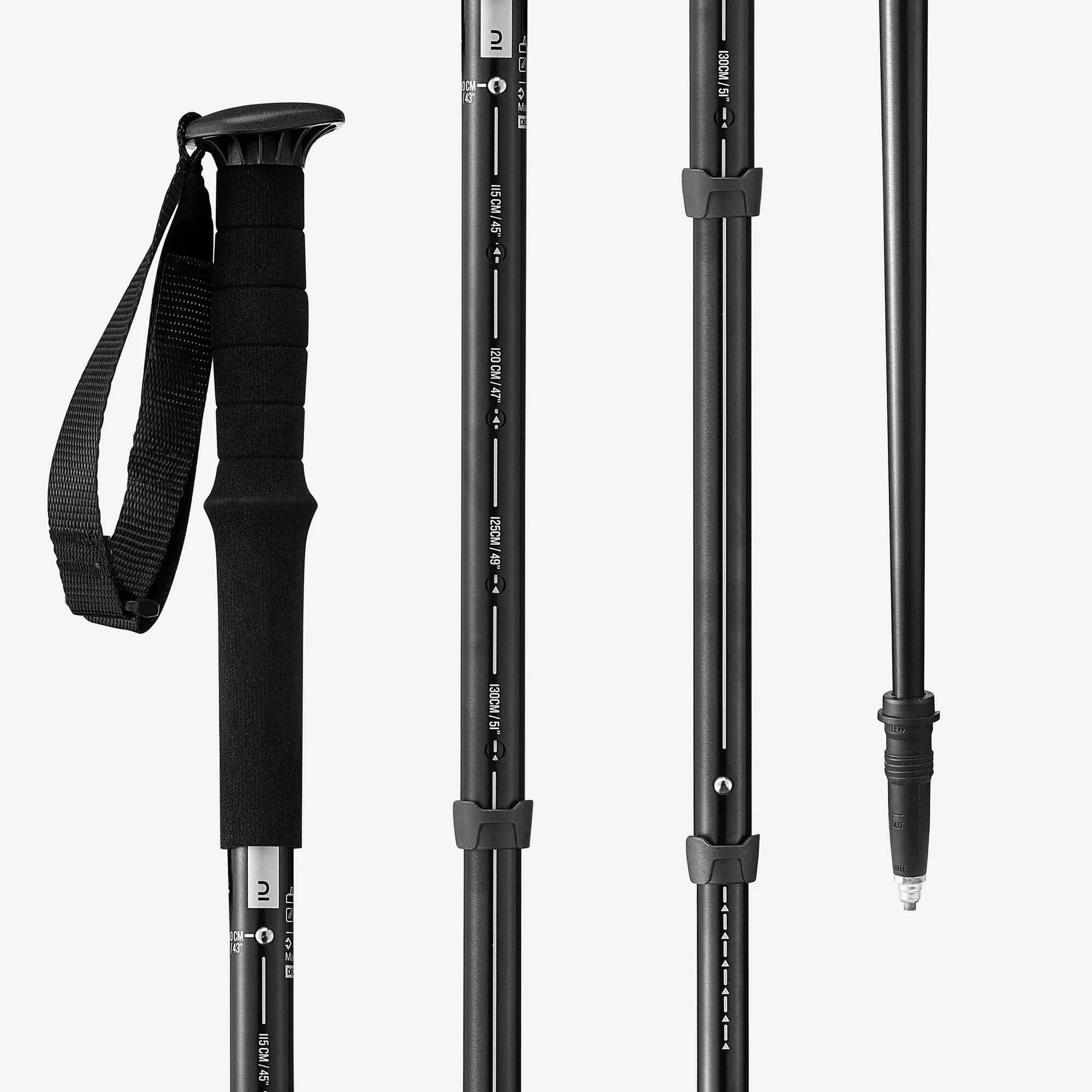 Forclaz 1 Easy Adjust Hiking Pole - MT100 Comfort Black