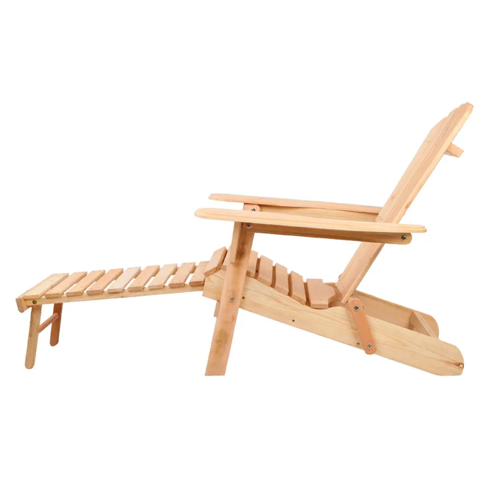 Gardeon 2 Wooden Adirondack Chairs - Natural