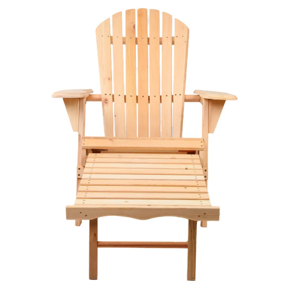 Gardeon 2 Wooden Adirondack Chairs - Natural