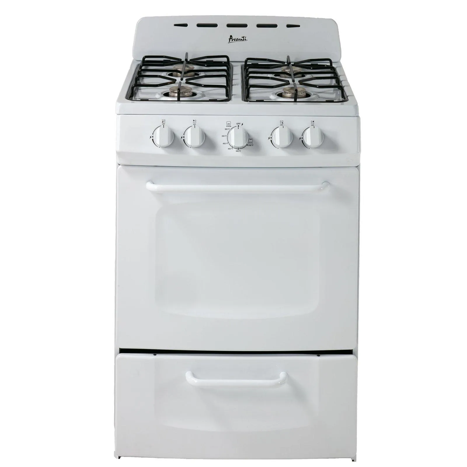 GRO24P0W Avanti 24" Gas Range Oven - White / 2.6 cu. ft.