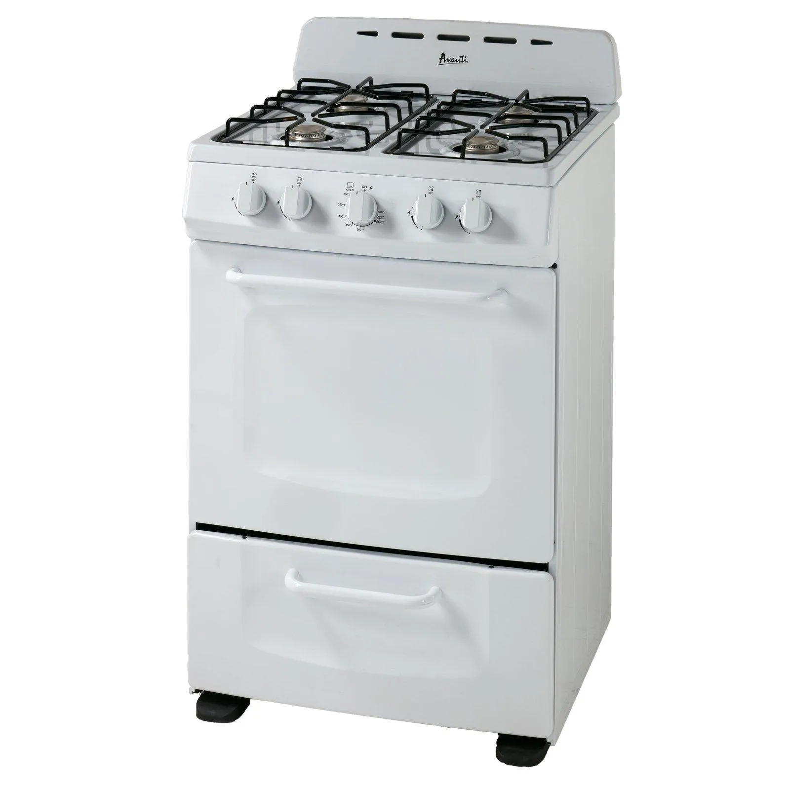 GRO24P0W Avanti 24" Gas Range Oven - White / 2.6 cu. ft.