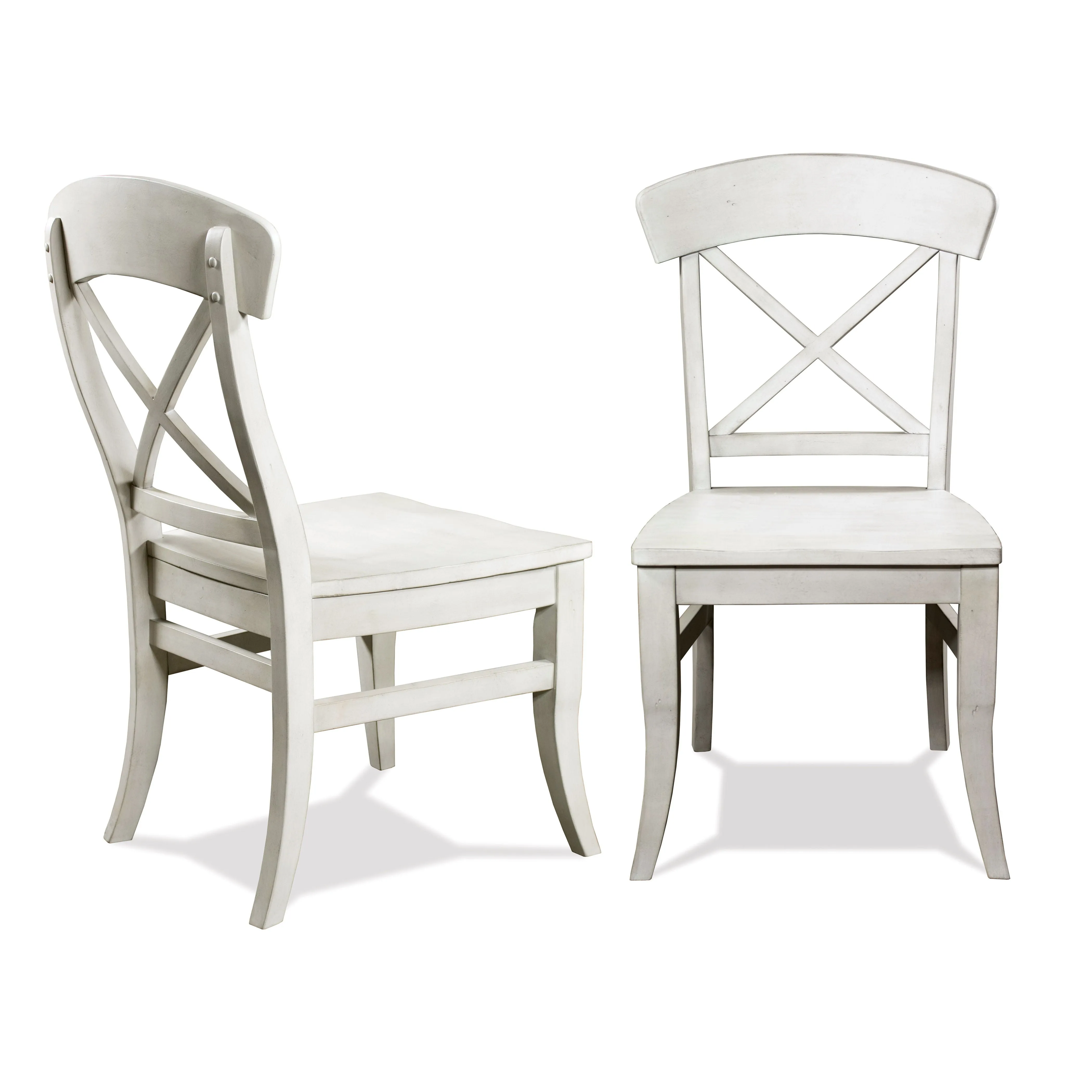 Harola - Cross-Back Dining Side Chairs In (Set of 2) - Smoky White