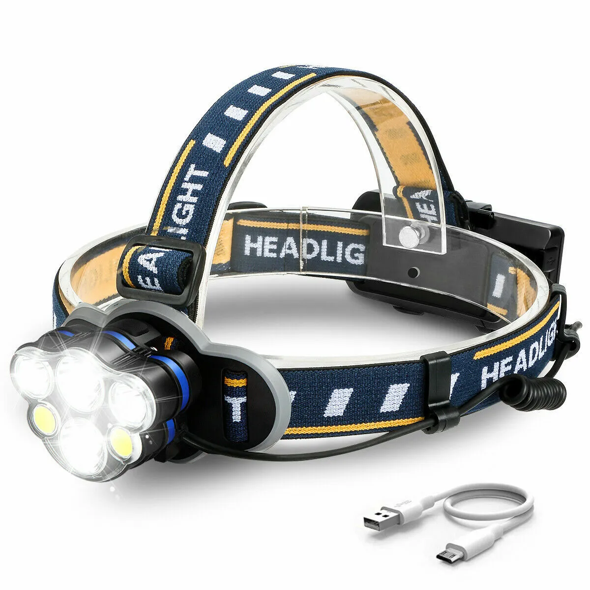 Head Light Headlight USB Rechargeable LED  Head Lamp Flashlight Waterproof