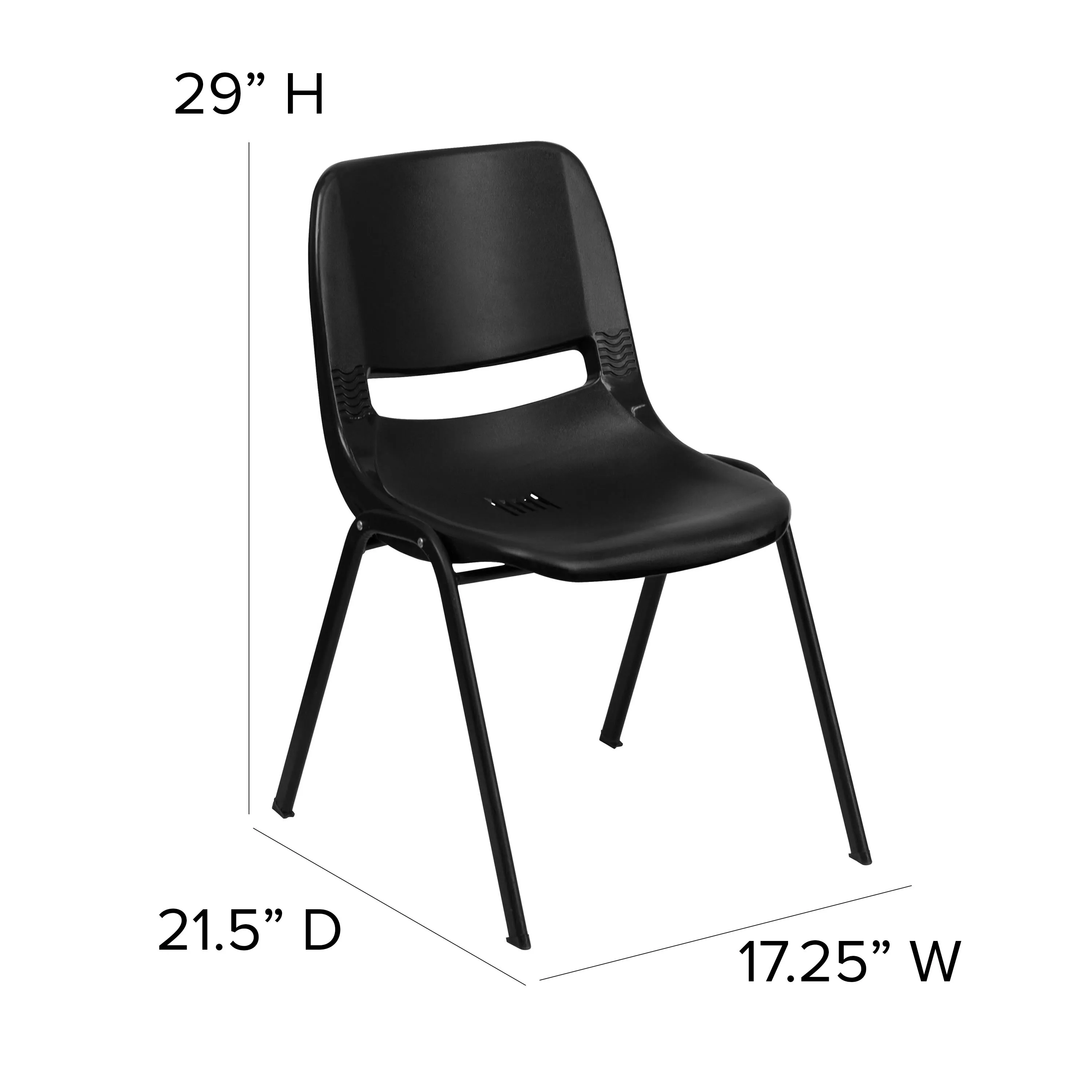 HERCULES Series 661 lb. Capacity Ergonomic Shell Stack Chair with 16'' Seat Height