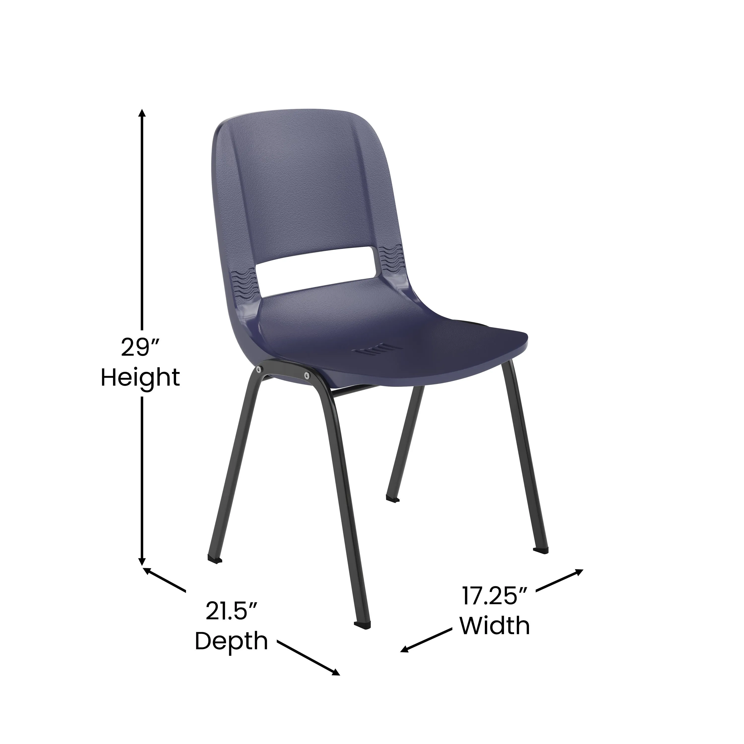 HERCULES Series 661 lb. Capacity Ergonomic Shell Stack Chair with 16'' Seat Height