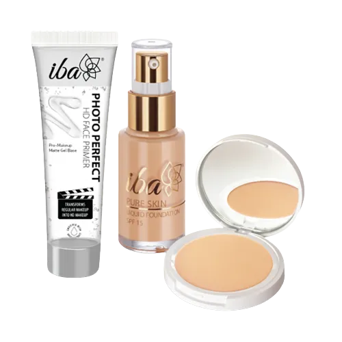 Iba Perfect Base Primer   Foundation   Compact Combo (Golden Beige)