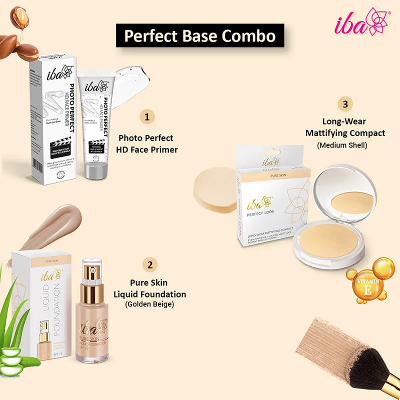 Iba Perfect Base Primer   Foundation   Compact Combo (Golden Beige)