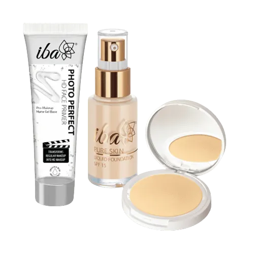 Iba Perfect Base Primer   Foundation   Compact Combo (Snow White)