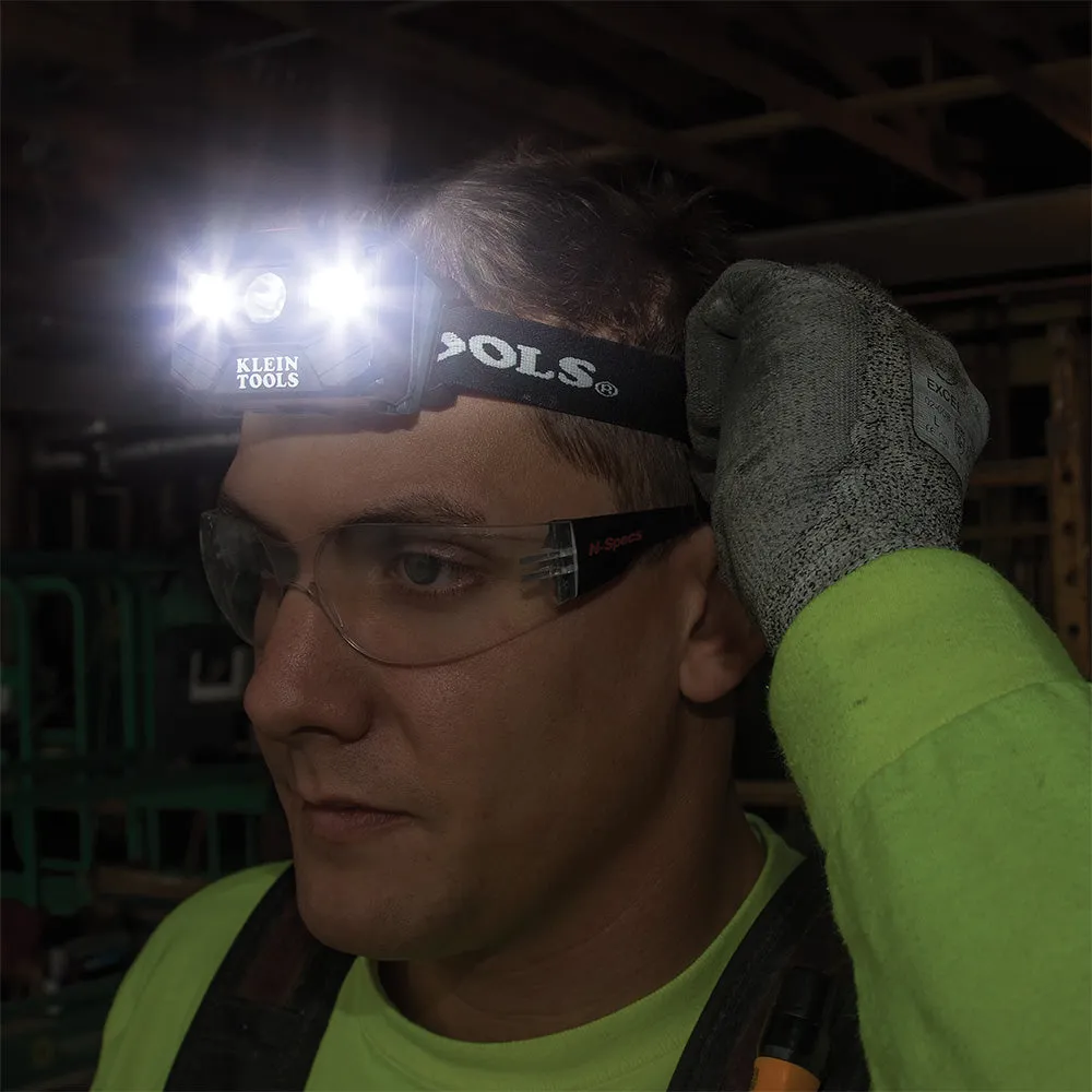 Klein 56048 Rechargeable Headlamp with Strap, 400 Lumen All-Day Runtime, Auto-Off