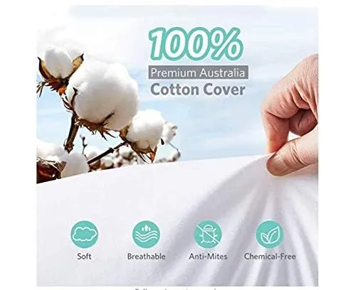 KoFee Cotton Fabric with Fresh White Cotton Filling Medium Hard Sleeping Pillow for Bed 16 x 25 inch (2)