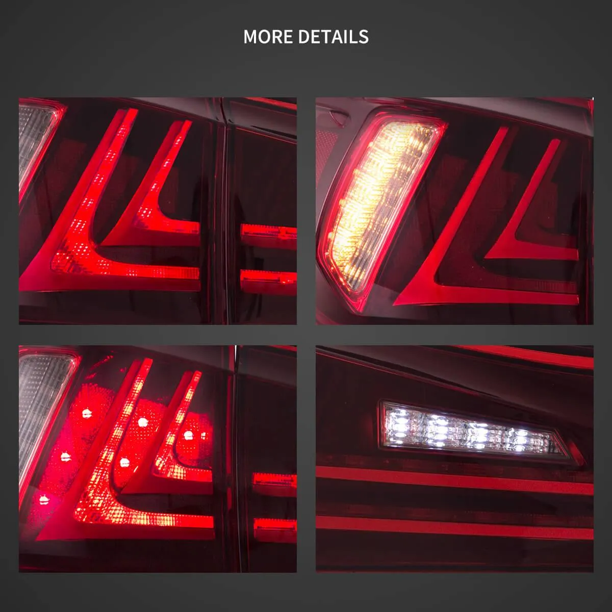 LED Tail Lights Assembly With Amber Turn Signal For 2006-2012 Lexus IS Series 2th Gen (XE20)