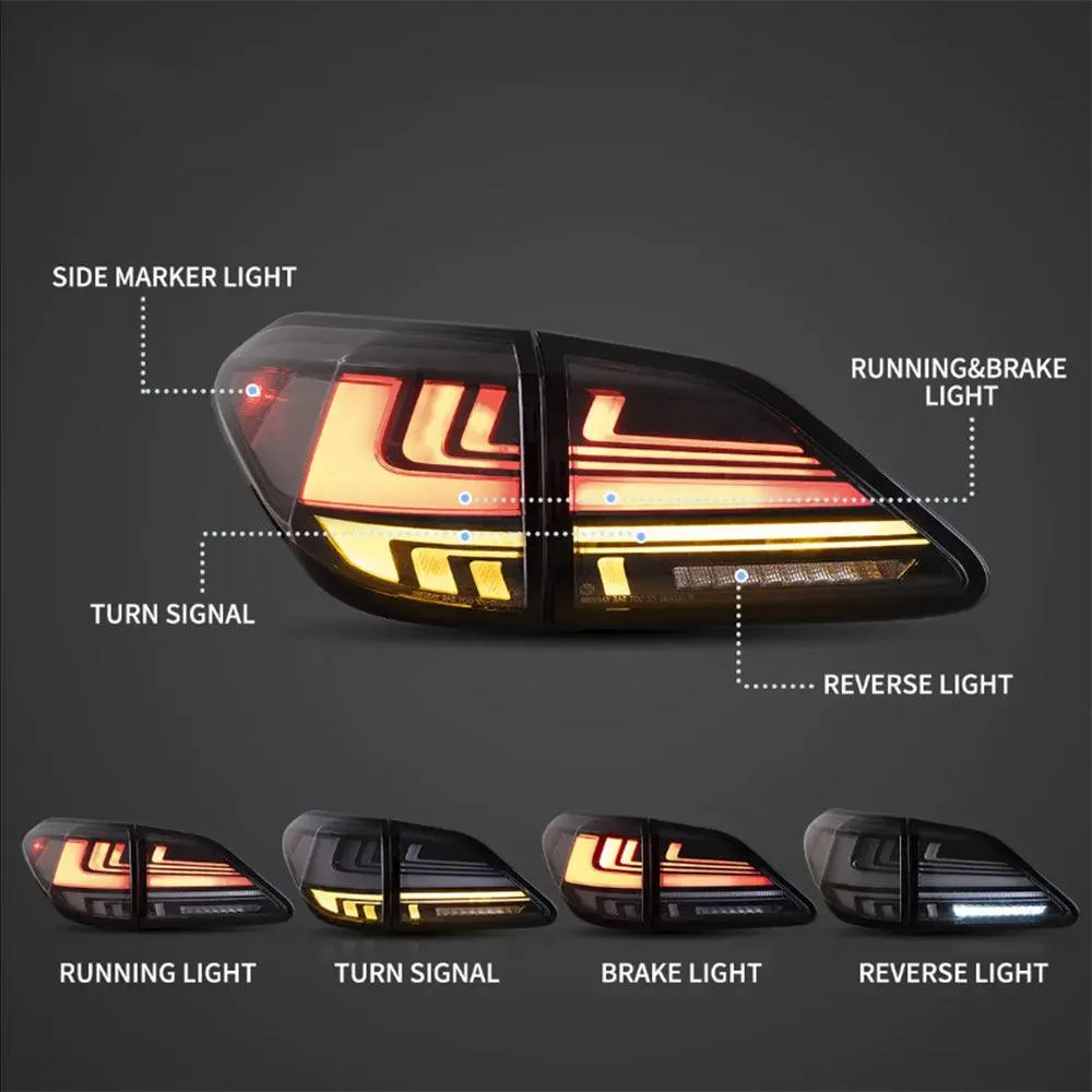 LED Tail Lights Assembly With Dynamic Welcome Lighting For 2008-2014 Lexus RX Series 3th Gen (AL10)(JAPAN BUILT)