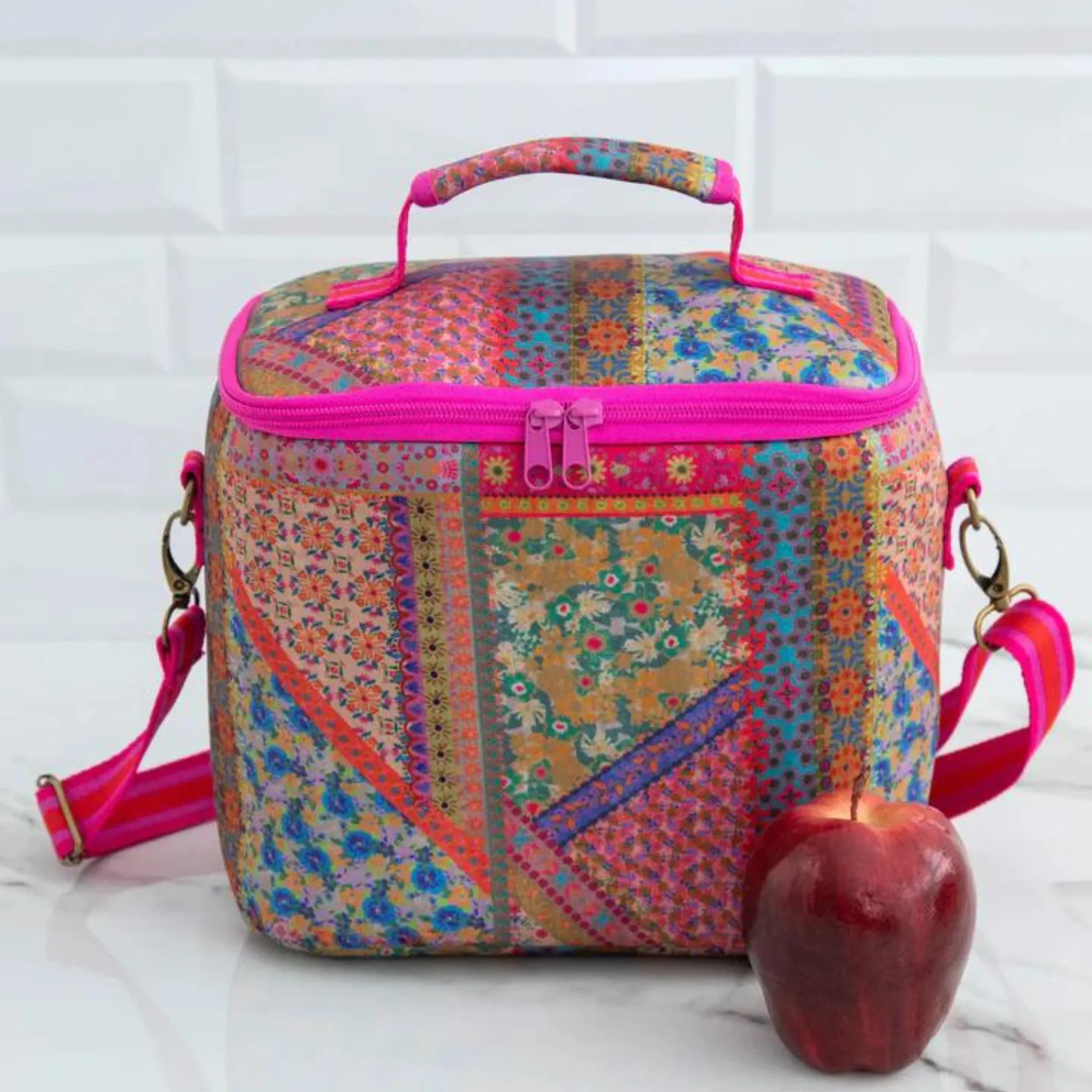 On The Go Lunch Tote - Folk Flower Patchwork