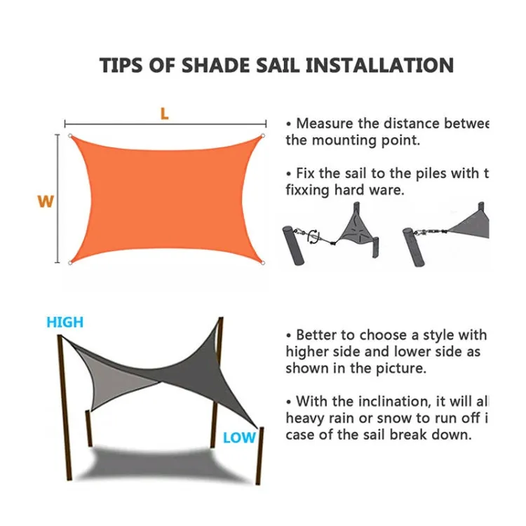 Outdoor Garden Sunshade Sail Waterproof Anti-UV Canopy, Size: 2m x 4m(Orange)