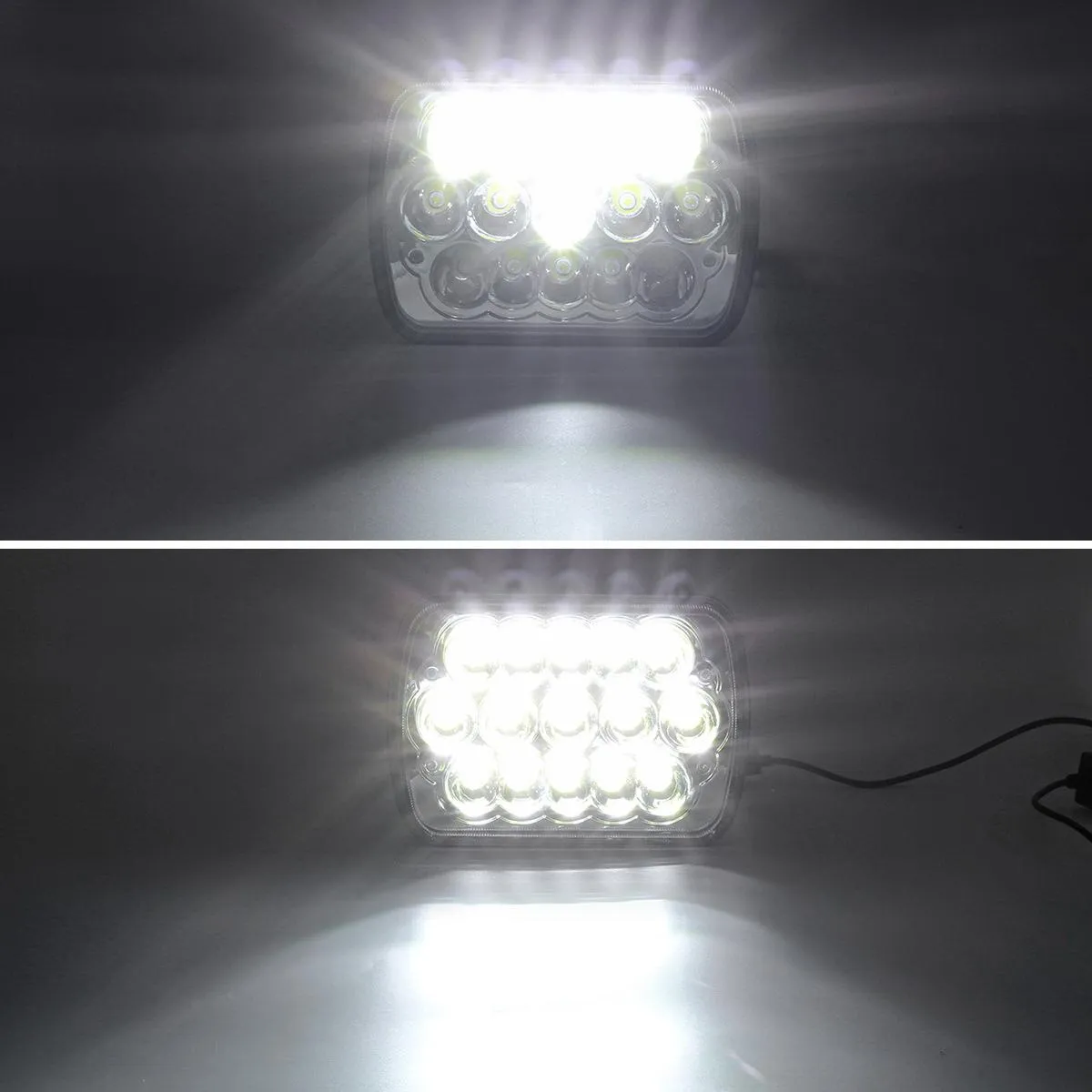 Partsam 2PCS Rectangle H6054 LED Headlights 5x7 7x6 Headlamp Hi/Low Sealed Beam H4 9003 Plug 6054 H5054 Compatible with S10 Blazer Express Van/Wrangler YJ XJ Cherokee Truck Van