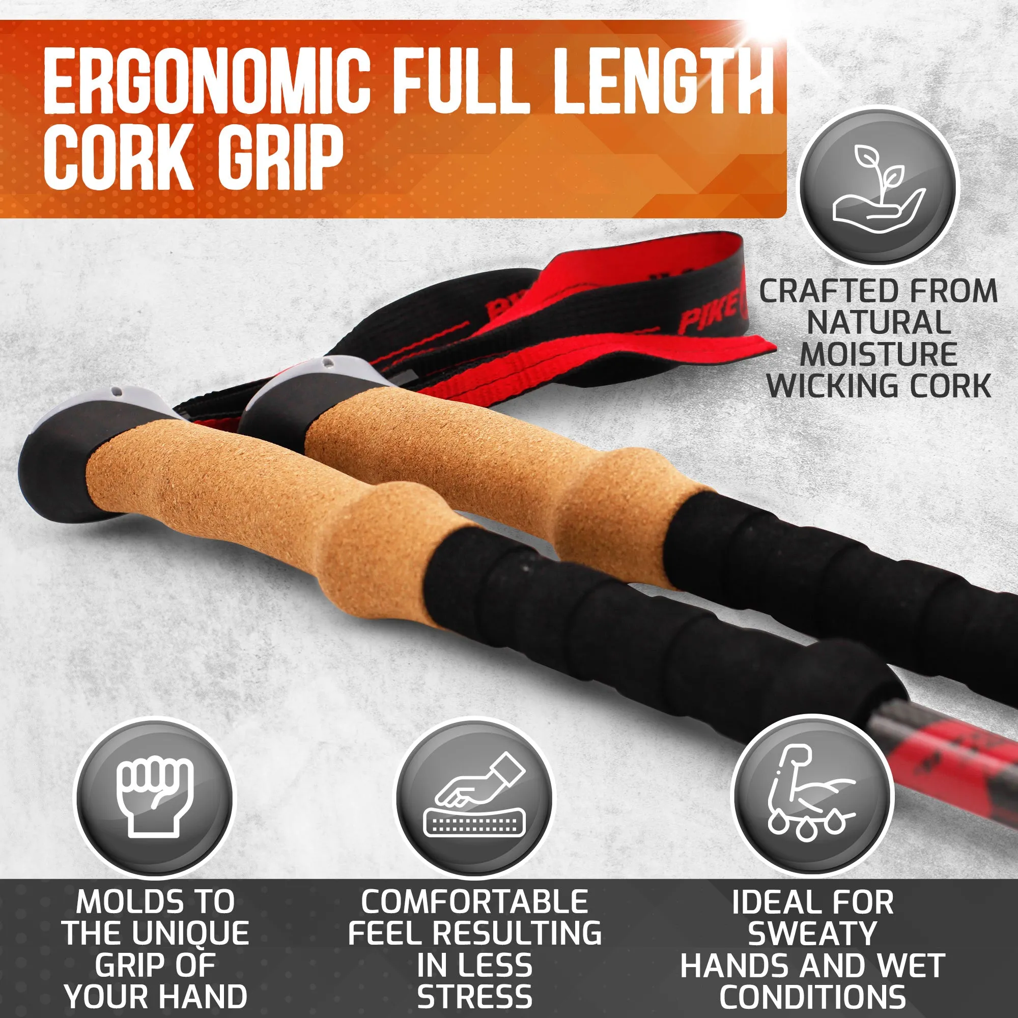 Pike Trail Carbon Fiber Trekking Poles: High Performance Hiking Sticks  for Hiking, Hunting, Trekking and Nordic Walking