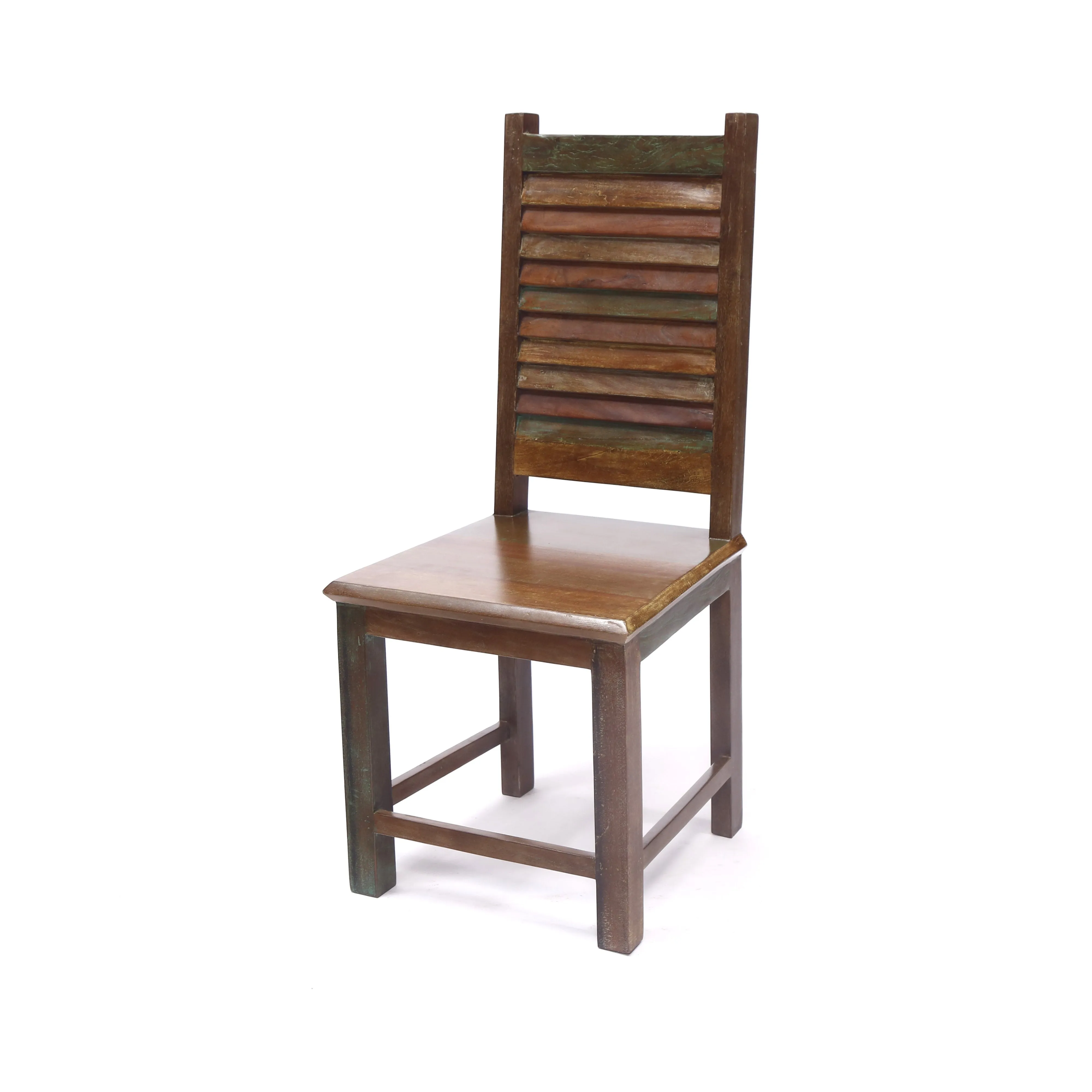 (Set of 2) Shutter Back old colour Wood Chair