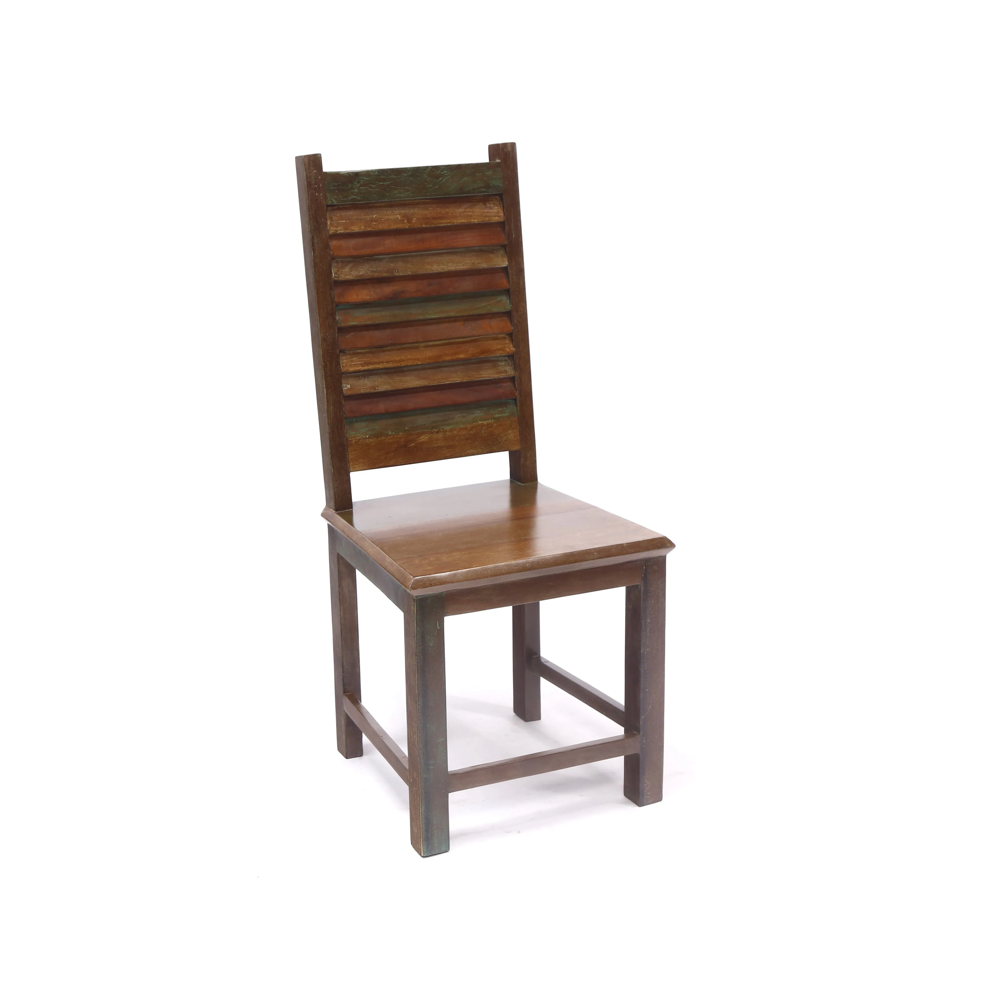 (Set of 2) Shutter Back old colour Wood Chair