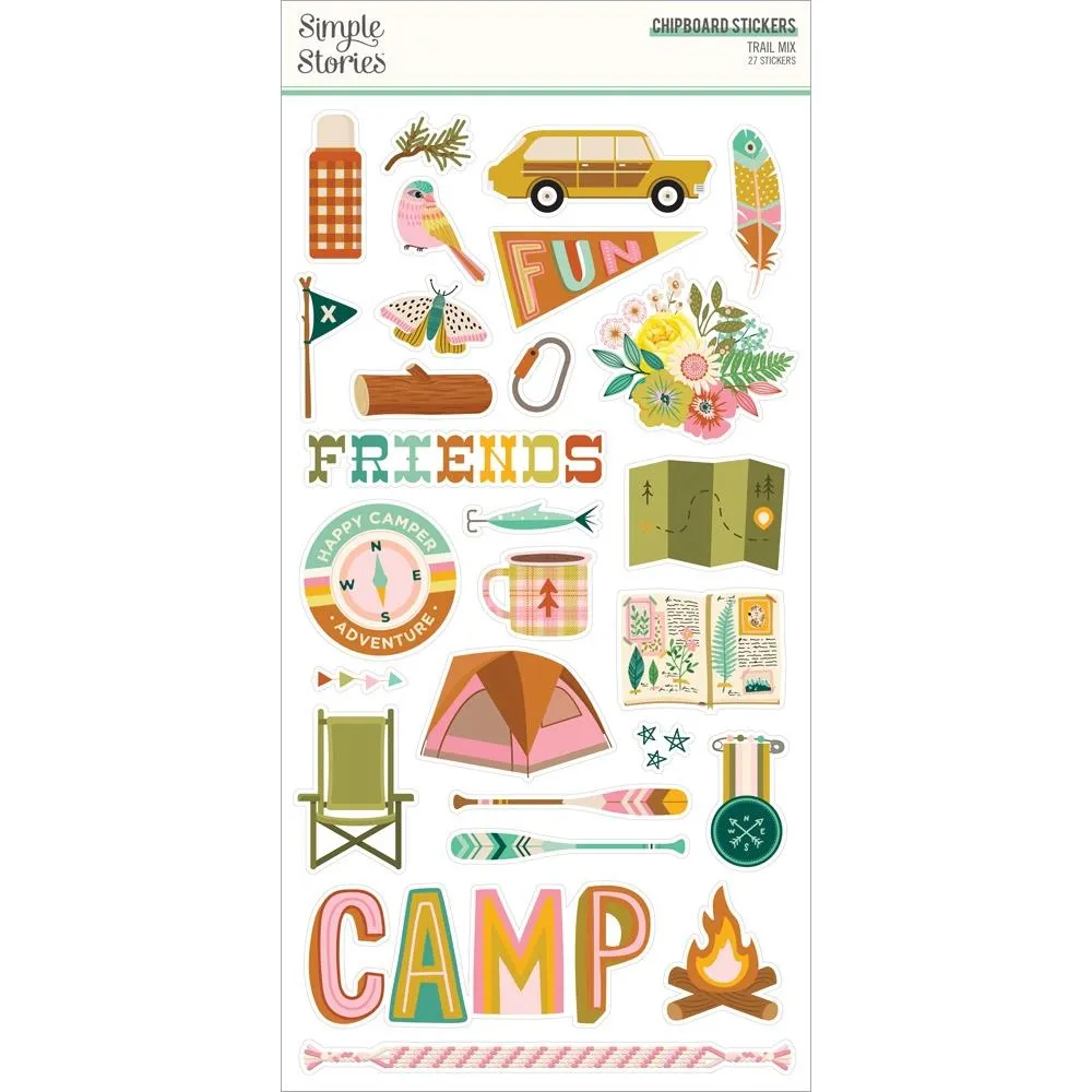 Simple Stories Trail Mix Chipboard Stickers 6"X12"*