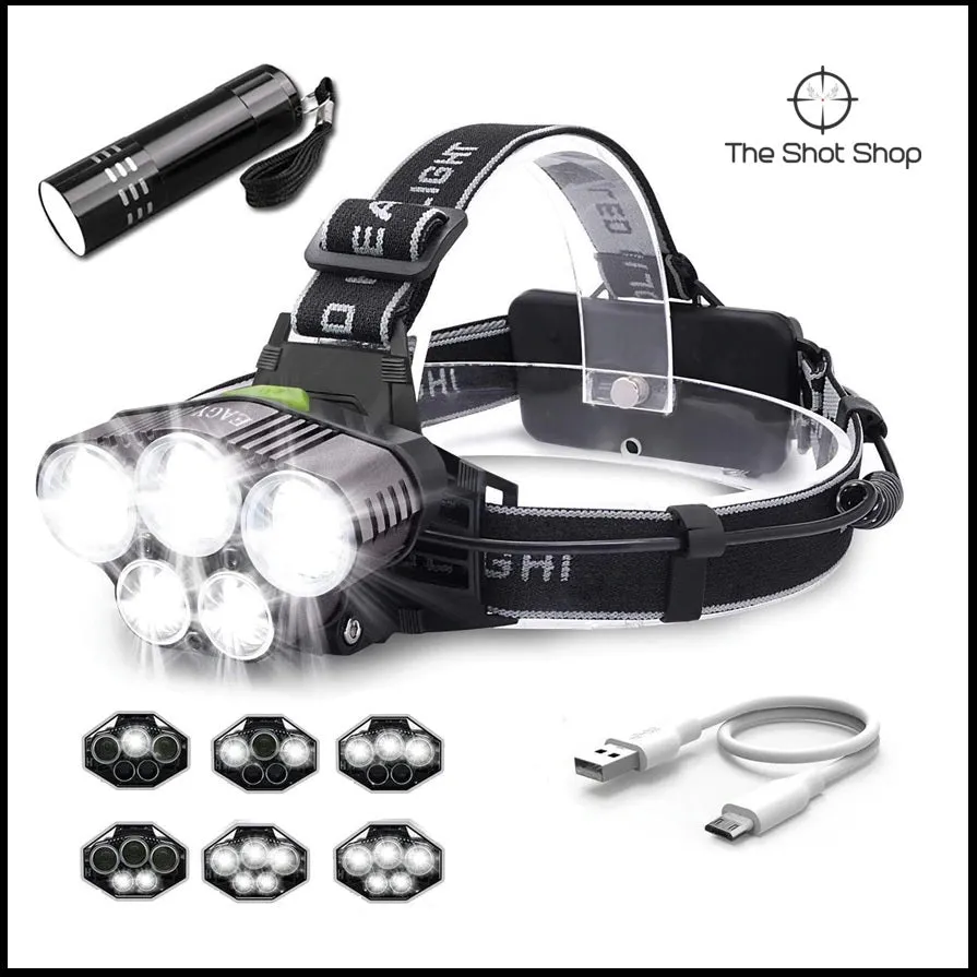 Skywolf 50000LM 5X XM-L 6 LED Headlamp