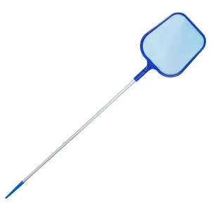 Swinging Pool Skimmer Cleaner Mesh Net Leaf Cleaning Scoop Pool Leaf Rake Debris Skimmer w/ Fine Mesh 4 Telescopic Pole Sections For Swimming Pools Ho