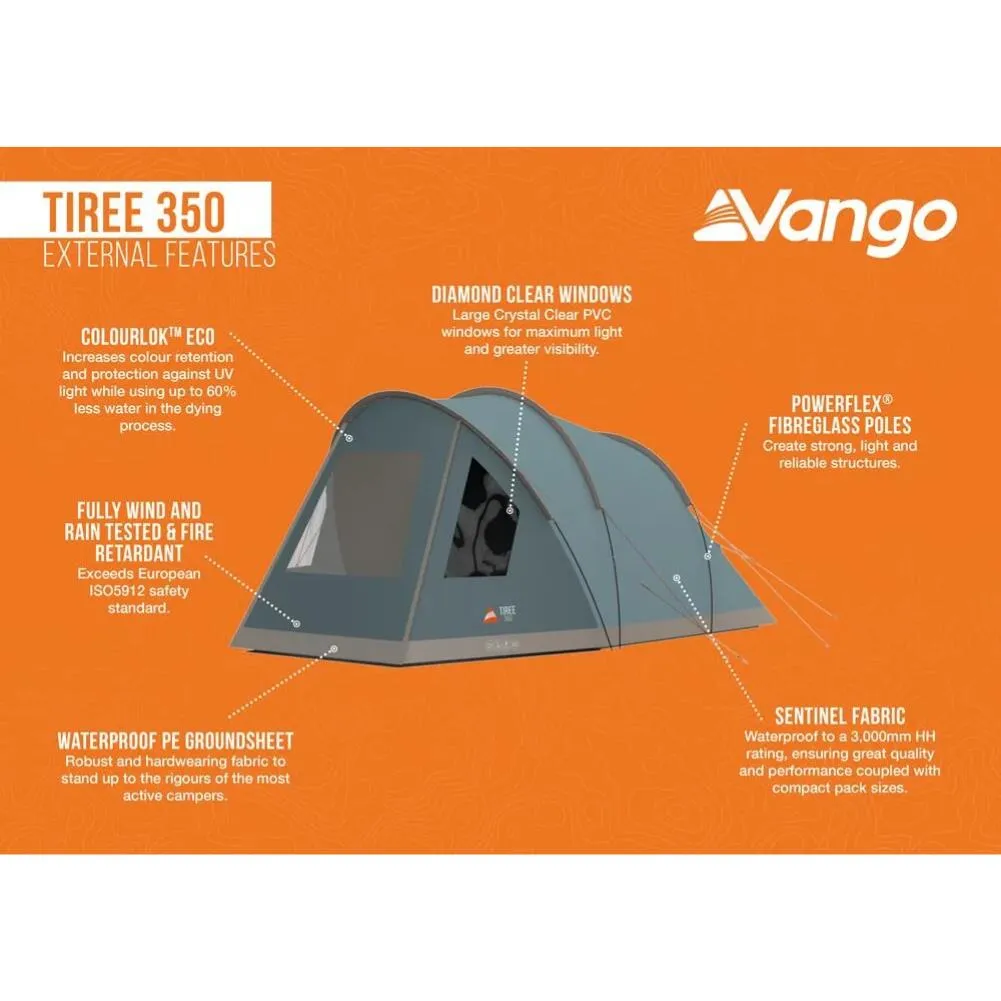 Vango Tiree 350 Tent - 3 Man Tent (Mineral Green)