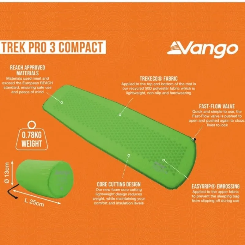 Vango Trek Pro 3 Compact Self Inflating Mat - Gecko