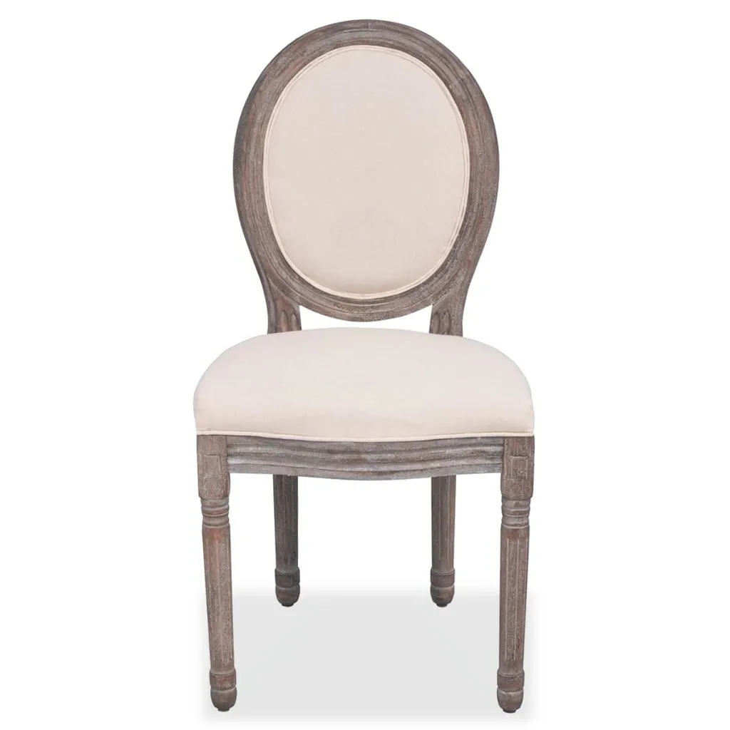 vidaXL Dining Chairs 4 pcs Cream Fabric