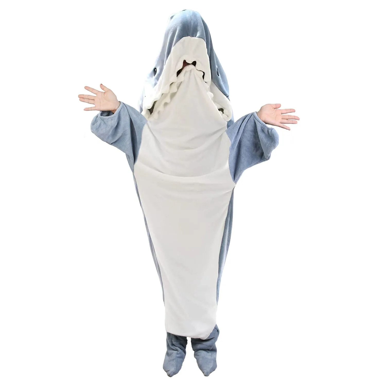 Wearable Shark Sleeping Bag Onezie with Zipper