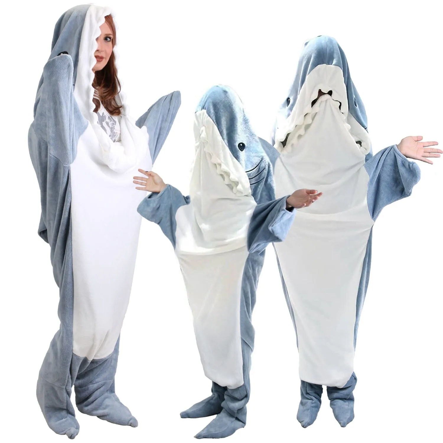 Wearable Shark Sleeping Bag Onezie with Zipper