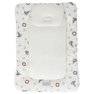 White & Grey Baby Mattress W/ Bamboo Paddings - Boat