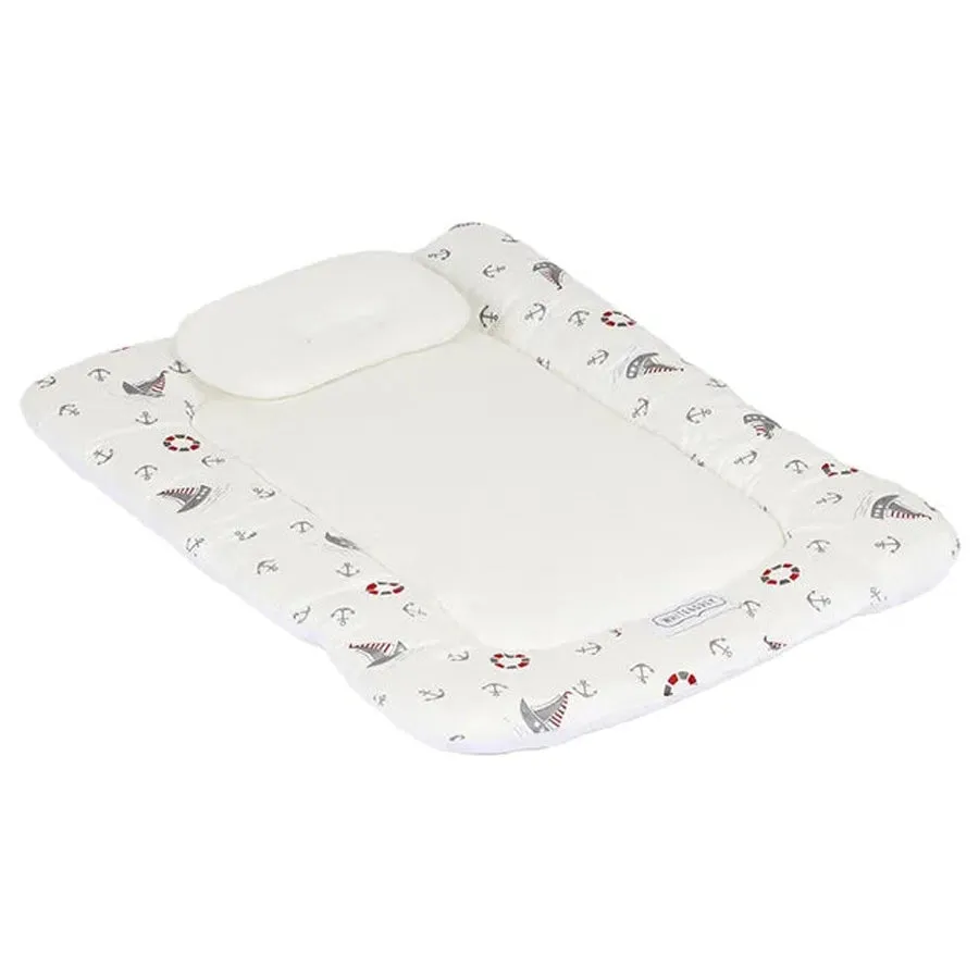 White & Grey Baby Mattress W/ Bamboo Paddings - Boat